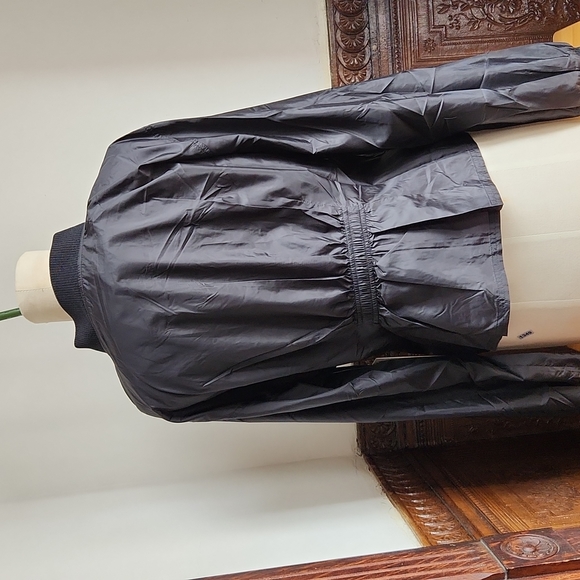 NWT GOOD AMERICAN Black Peplum Nylon Bomber  Large $115 - Picture 4 of 10